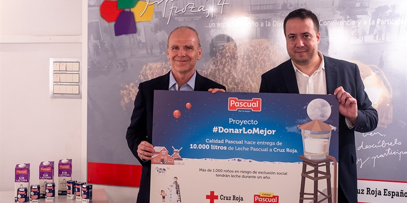 Calidad Pascual dona 10.000 litros de leche a Cruz Roja para nios en riesgo de exclusin social
