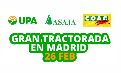 Asaja, COAG y UPA llevarn los tractores el lunes hasta la sede de la...