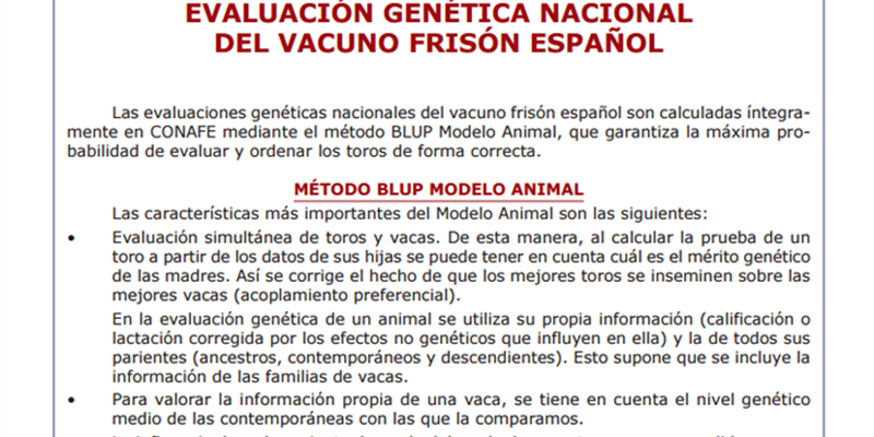 Nuevos valores de heredabilidades en la metodologa para la evaluacin gentica de la raza frisona