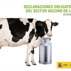 El precio en origen de leche de vaca desciende a 0,330 euros/litro de media en España