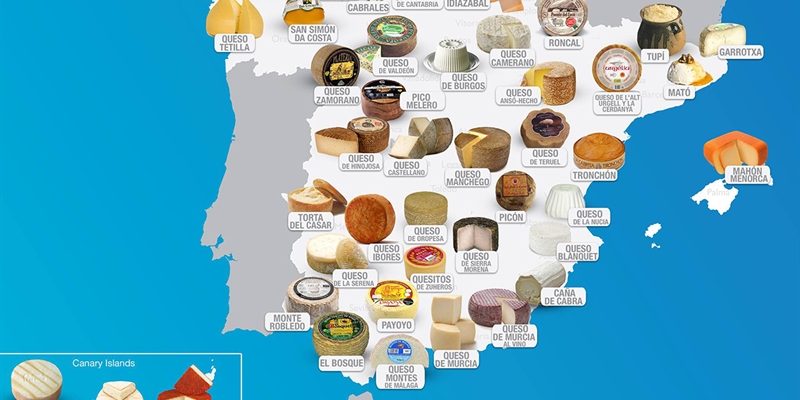 Mapa de los quesos de España, Europa y del mundo