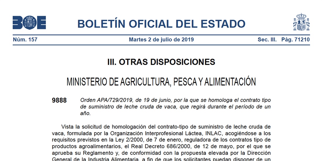 El BOE publica la orden por la que se homologa el contrato tipo de...
