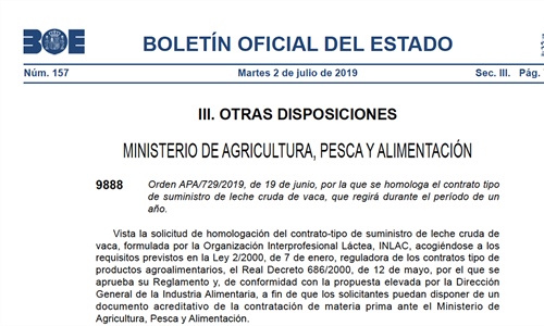El BOE publica la orden por la que se homologa el contrato tipo de...