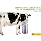 El precio medio en origen de la leche de vaca repunta ligeramente en agosto hasta los 0,323 euros/litro