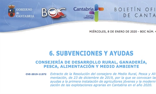 Cantabria convoca ayudas para explotaciones agrcolas y ganaderas por...