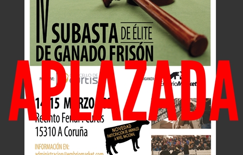 Se aplaza la IV Subasta de lite de Ganado Frisn de Curtis (A Corua)