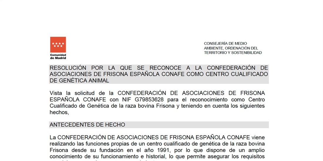 CONAFE reconocida como centro cualificado de gentica animal