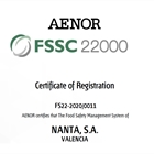 Nanta, primera empresa de produccin de piensos compuestos en obtener la certificacin de seguridad alimentaria FSSC 22000