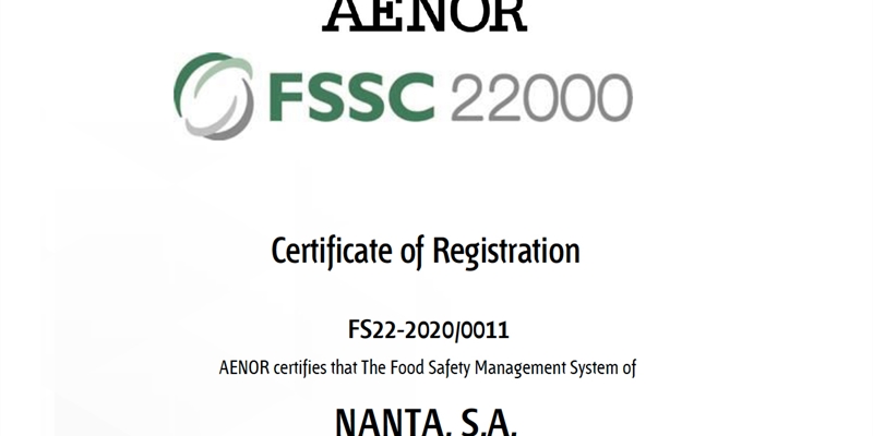 Nanta, primera empresa de producción de piensos compuestos en obtener la certificación de seguridad alimentaria FSSC 22000