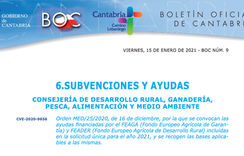 Cantabria convoca ayudas de complemento de rentas de agricultores y...
