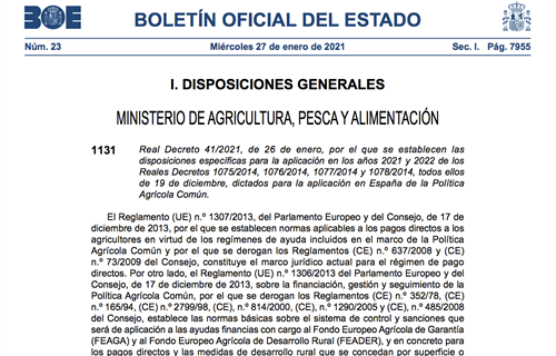 El BOE publica el real decreto de transicin de ayudas de la PAC en...