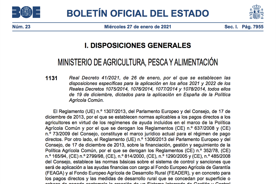 El BOE publica el real decreto de transicin de ayudas de la PAC en...