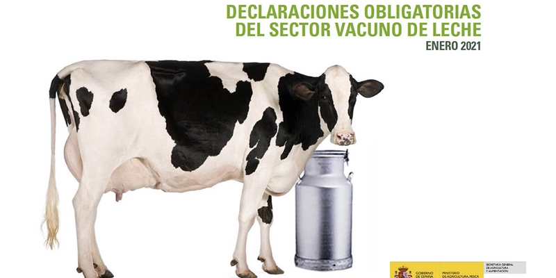 El precio en origen de la leche de vaca se sita en 0,340 euros/litro de media en enero de 2021