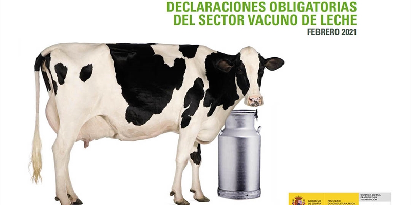 El precio en origen de la leche de vaca se sita en 0,338 euros/litro de media en febrero de 2021