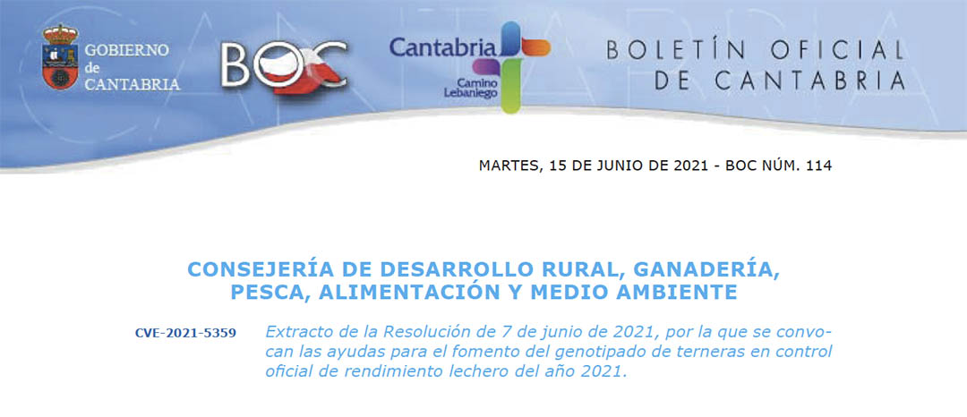 Cantabria convoca ayudas por valor de 50.000 euros para el genotipado...