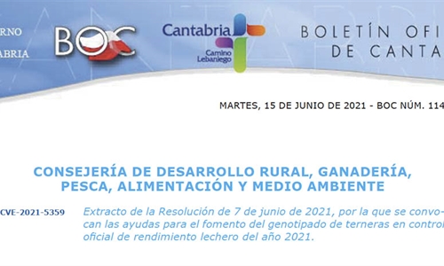 Cantabria convoca ayudas por valor de 50.000 euros para el genotipado...