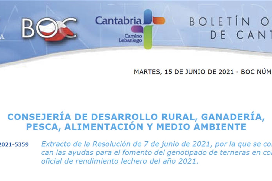 Cantabria convoca ayudas por valor de 50.000 euros para el genotipado...
