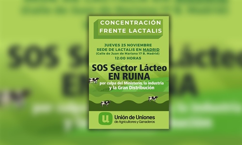 Concentracin maana en Madrid ante la sede de Lactalis