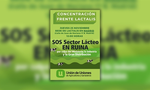 Concentracin maana en Madrid ante la sede de Lactalis