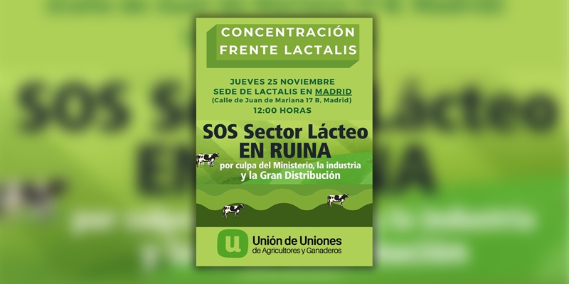 Concentracin maana en Madrid ante la sede de Lactalis