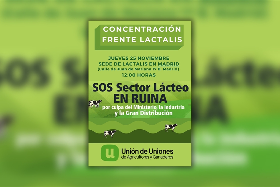 Concentracin maana en Madrid ante la sede de Lactalis