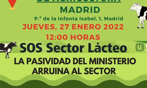 El sector lcteo se manifestar el 27 de enero frente al Ministerio de...