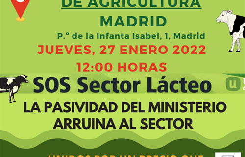 El sector lcteo se manifestar el 27 de enero frente al Ministerio de...