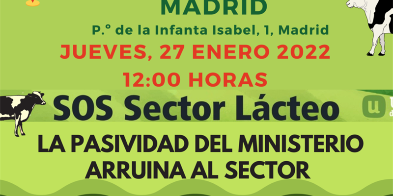 El sector lcteo se manifestar el 27 de enero frente al Ministerio de Agricultura ante la ruina del sector