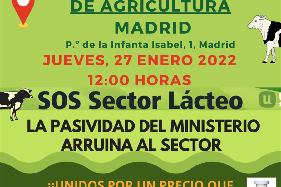 El sector lcteo se manifestar el 27 de enero frente al Ministerio de...