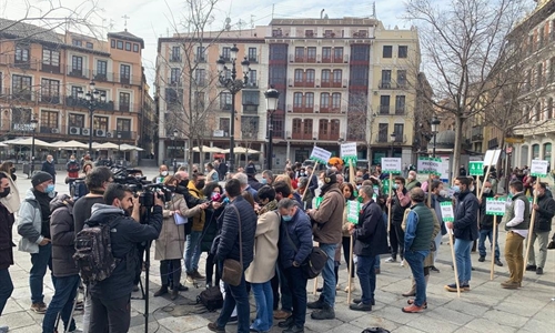 Un centenar de ganaderos se manifiesta en Toledo para pedir un precio...