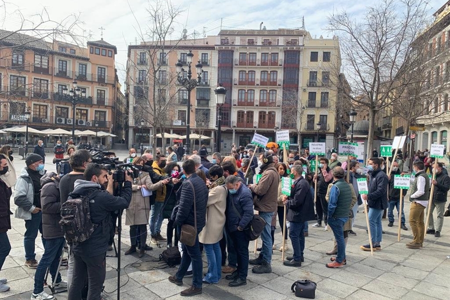Un centenar de ganaderos se manifiesta en Toledo para pedir un precio...