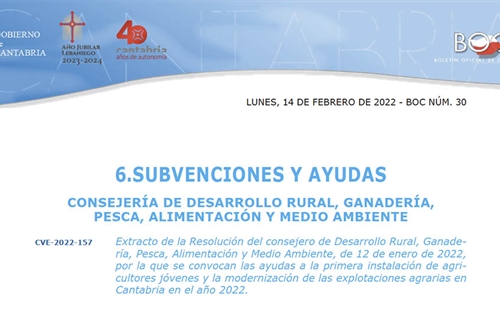 Cantabria destina 7,4 millones para ayudas a jvenes agricultores y a...