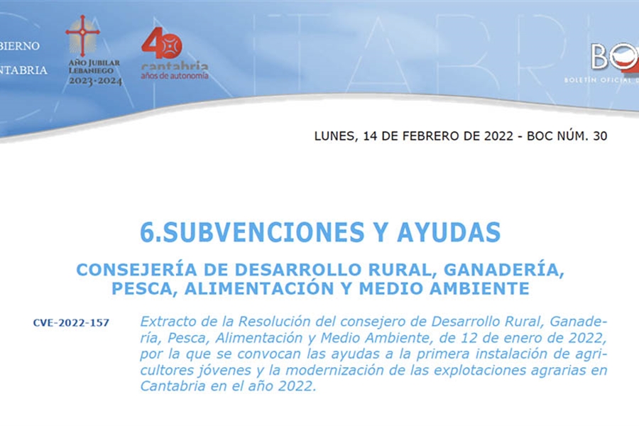 Cantabria destina 7,4 millones para ayudas a jvenes agricultores y a...