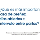 Qu es ms importante: tasa de preez, das abiertos o intervalo entre partos?