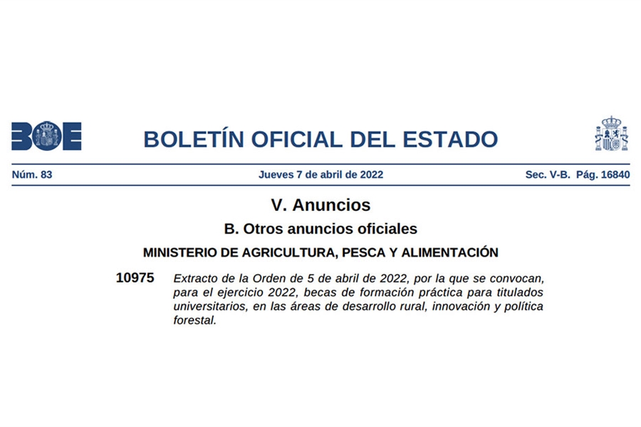 El Ministerio de Agricultura convoca becas para formar en desarrollo...