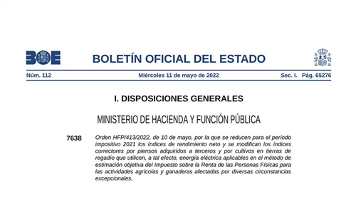 Publicada la orden de mdulos IRPF 2021 que recoge las reducciones a...