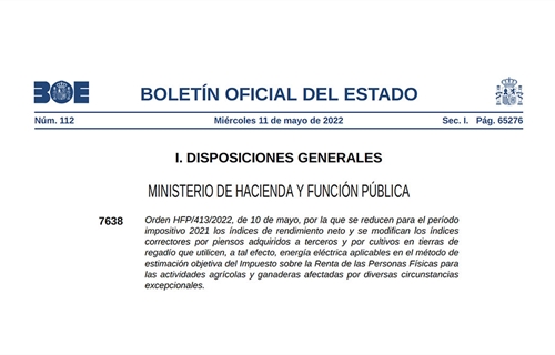 Publicada la orden de mdulos IRPF 2021 que recoge las reducciones a...