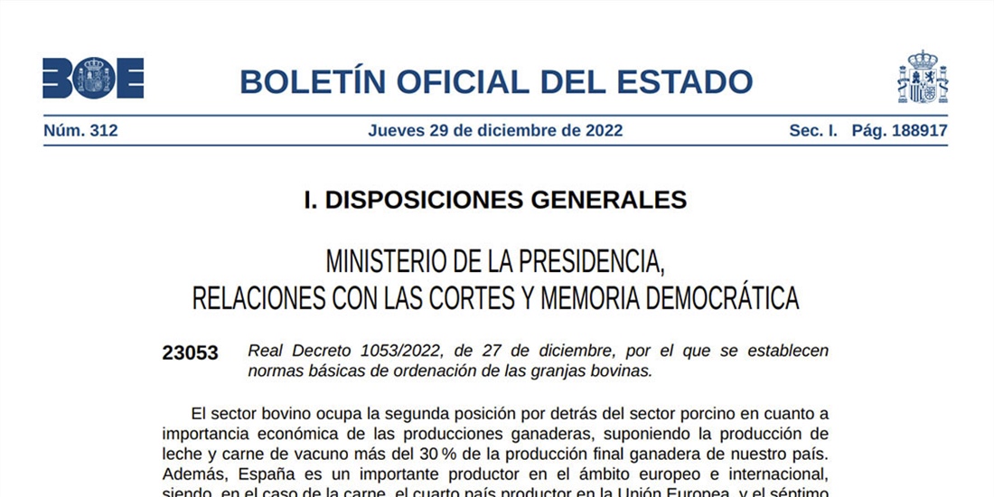 El BOE publica el real decreto que limita el tamao de las granjas de...