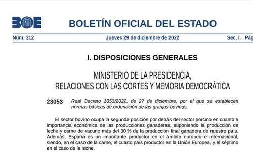 El BOE publica el real decreto que limita el tamao de las granjas de...