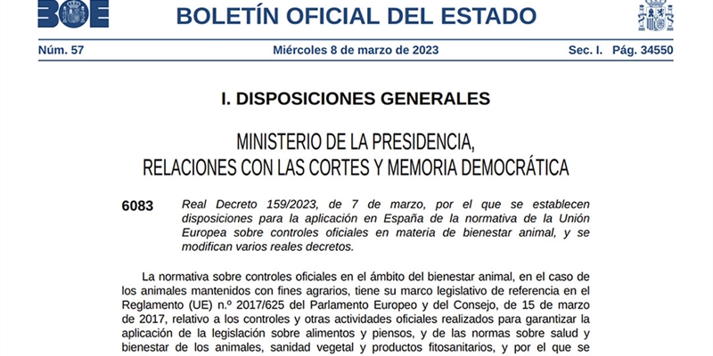 Publicada en el BOE la nueva normativa para mejorar el bienestar animal en las granjas