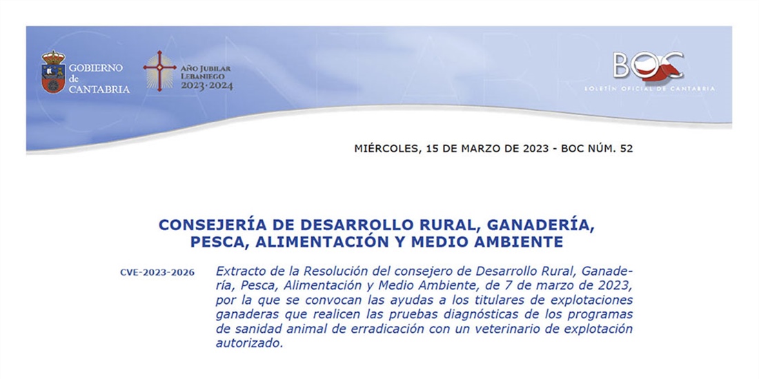 Cantabria destina 200.000 euros en ayudas a los programas de sanidad animal