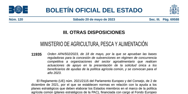 El Gobierno convoca ayudas de cuatro millones de euros por el asesoramiento para tramitar la PAC