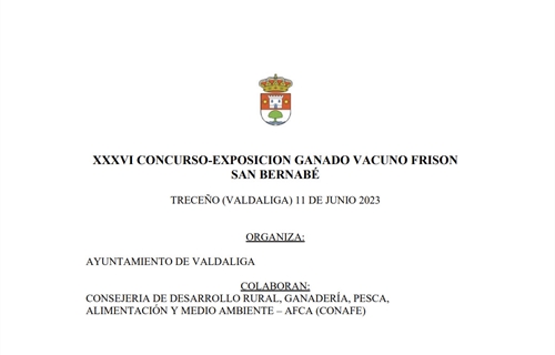 XXXV Concurso Exposicin de Ganado Vacuno Frisn San Bernab Treceo 2023