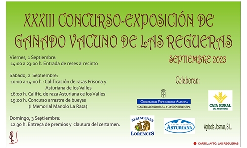 XXXIII Concurso-Exposición de Ganado Vacuno de Las Regueras 2023