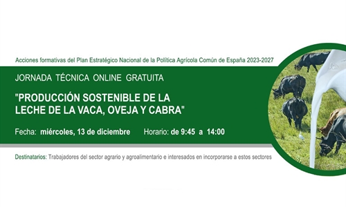 Jornada T�cnica Online Gratuita: Producci�n sostenible de la leche de...