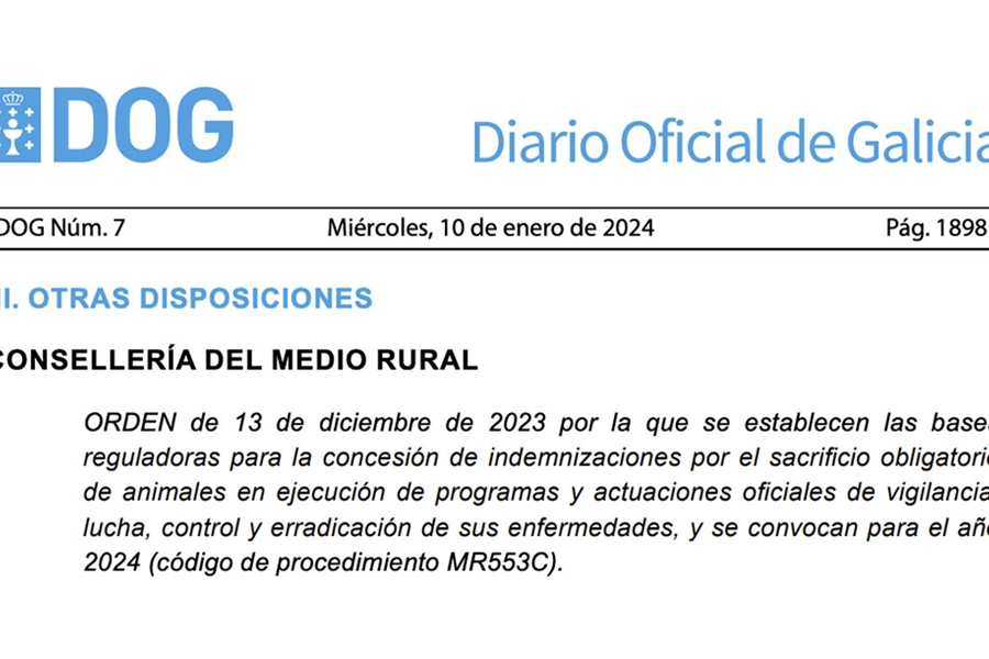 La Xunta de Galicia publica la orden de indemnizaciones por el...