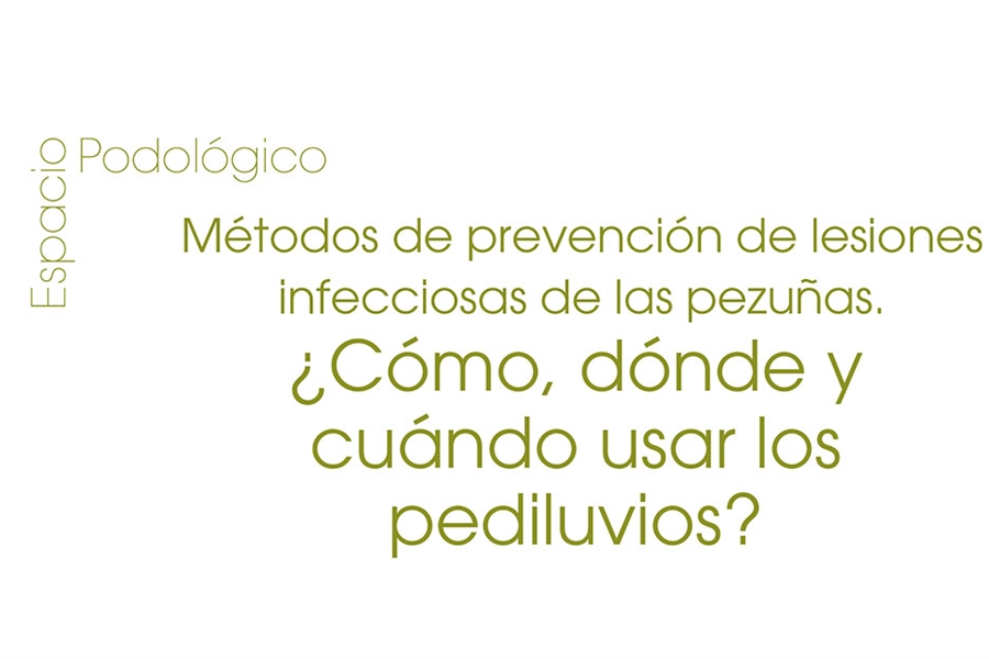 Mtodos de prevencin de lesiones infecciosas de las pezuas: Cmo,...