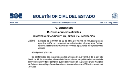 El Ministerio de Agricultura, Pesca y Alimentacin convoca las ayudas...