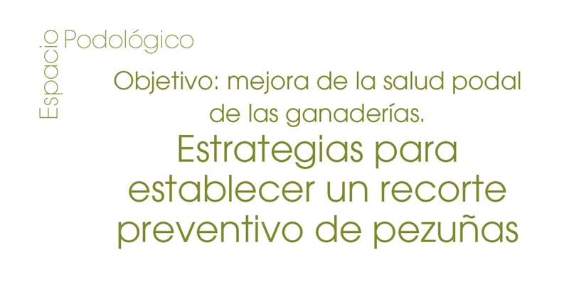 Objetivo: mejora de la salud podal de las ganader�as. Estrategias para  establecer un recorte preventivo de pezu�as