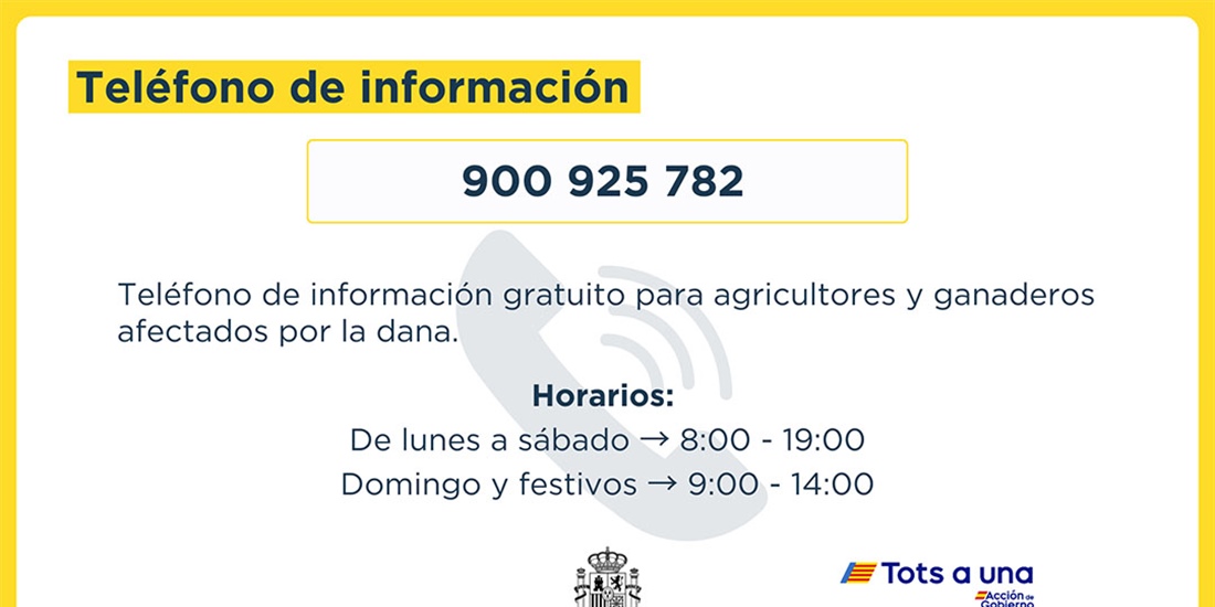 El MAPA habilita el telfono 900 925 782 para informar a agricultores y...